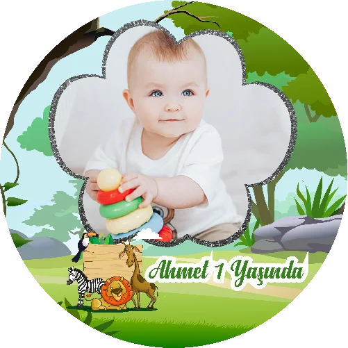 Safari Temalı yuvarlak Açacak Magneti